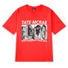 Neu in Tate Mcrae Welttournee 2025 Print T-Shirts Unisex Damen Vintage Oversized Kurzarm-T-Shirt Unisex Schwarz 100% Baumwolle Tops