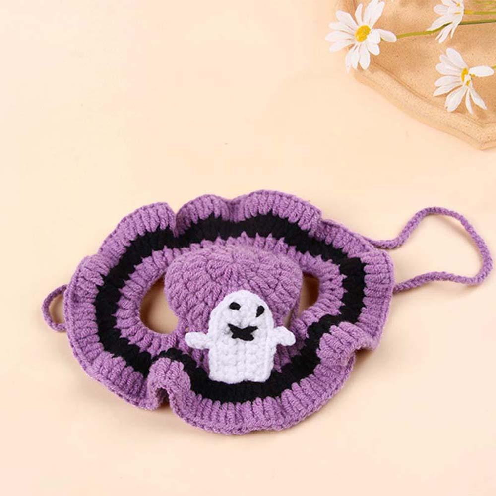 Kleidung Halloween Katze Kopfbedeckung Kürbis Katze Gewebter Hut Lätzchen Halloween Haustierkostüme Festival Party