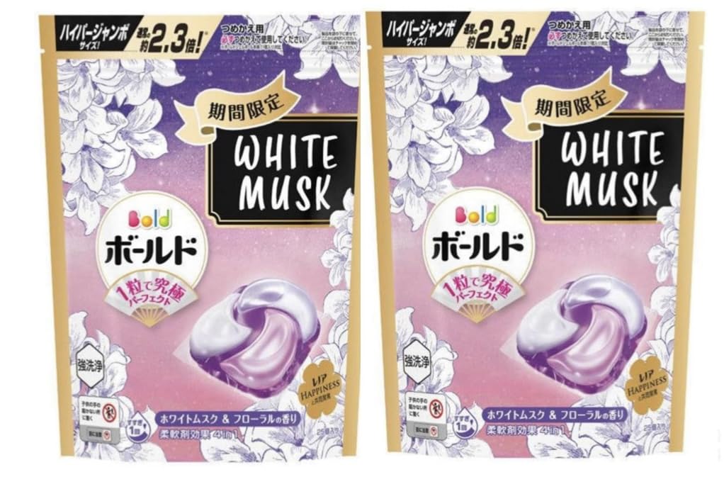 

[Набор на продажу] Гель-капсулы для стирки Bold 4-в-1 Аромат белого мускуса и цветов, Абсолютное совершенство в одном (25 стержней x 2 пакета)