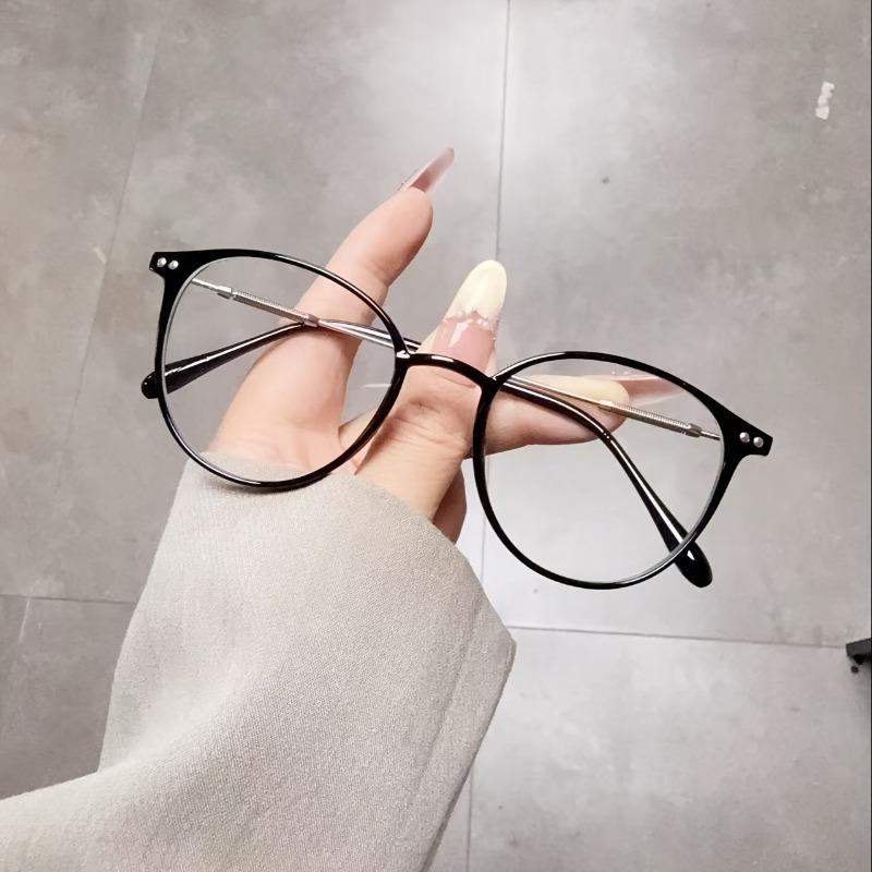 2PCS Literary Classic Fashion Women's Solid Color Decorative Glasses Trendy Accessories Essential Items for Dressing Up