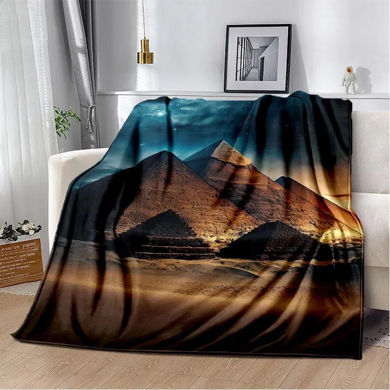 Egyptian Pyramid Famous Architecture Blanket,Soft Throw Blanket for Home Bedroom Bed Sofa Picnic Travel Rest Cover Blanket Kids