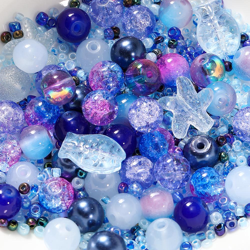20g/Lot 8mm Mixed Glass Irregular Shape Charm Seed Loose Beads for Handmade DIY Necklace Bracelets Jewelry Accessories