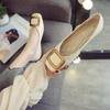 Fashion Brand Soft Ballet Ballerinas Flats Shoes Gold Square Buckle Casual Driving Moccasins Feminino Brief Slip On Espadrilles Oxfords