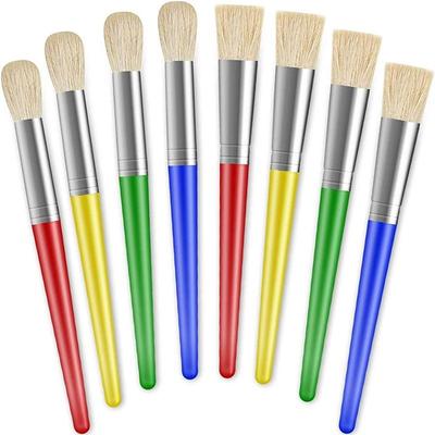8Pcs Colorful Paint Brushes Large Chubby Bristle Brush for for Watercolor Oil Acrylic Paints