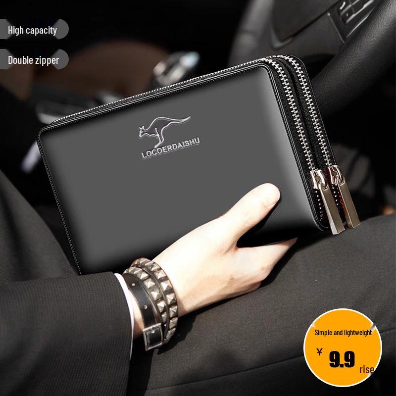 Men's Long Style Zipper Wallet - Business, Multi-Card Slot, Large Capacity