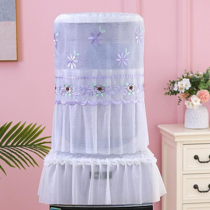 

1Pc Water Dispenser Cove Universal Printed Reusable Bucket Sleeve Upper Dustproof Lace Embroidered Barrel Dust Cover