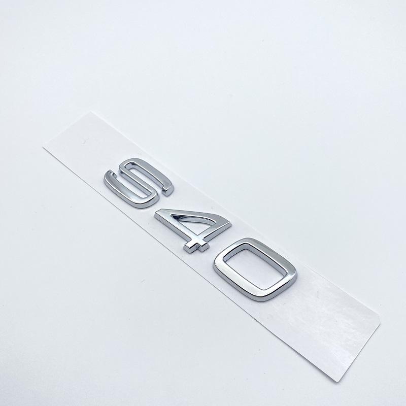 Akpsw6 3D Metal ABS Chrome Black Letters Logo Emblem For S40 T5 Series Rear Trunk Nameplate Badge Sticker Car Accessories