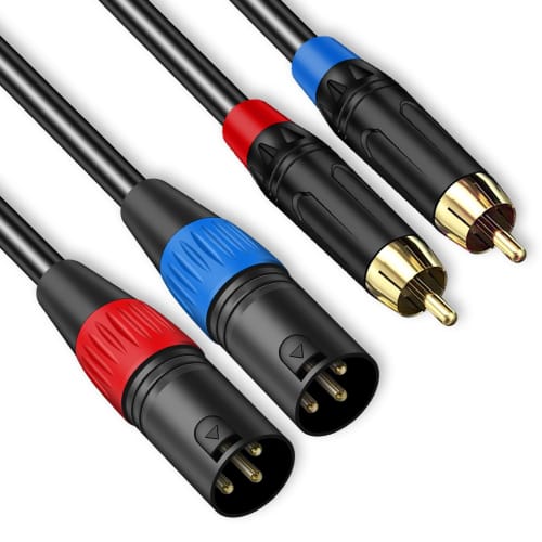 

XLR RCA Conversion Cable, 2M Bidirectional 2XLR (Male) to 2RCA (Male) Conversion Cable, Premium Microphone, Canon Cable Compatible with CD Players, Sp