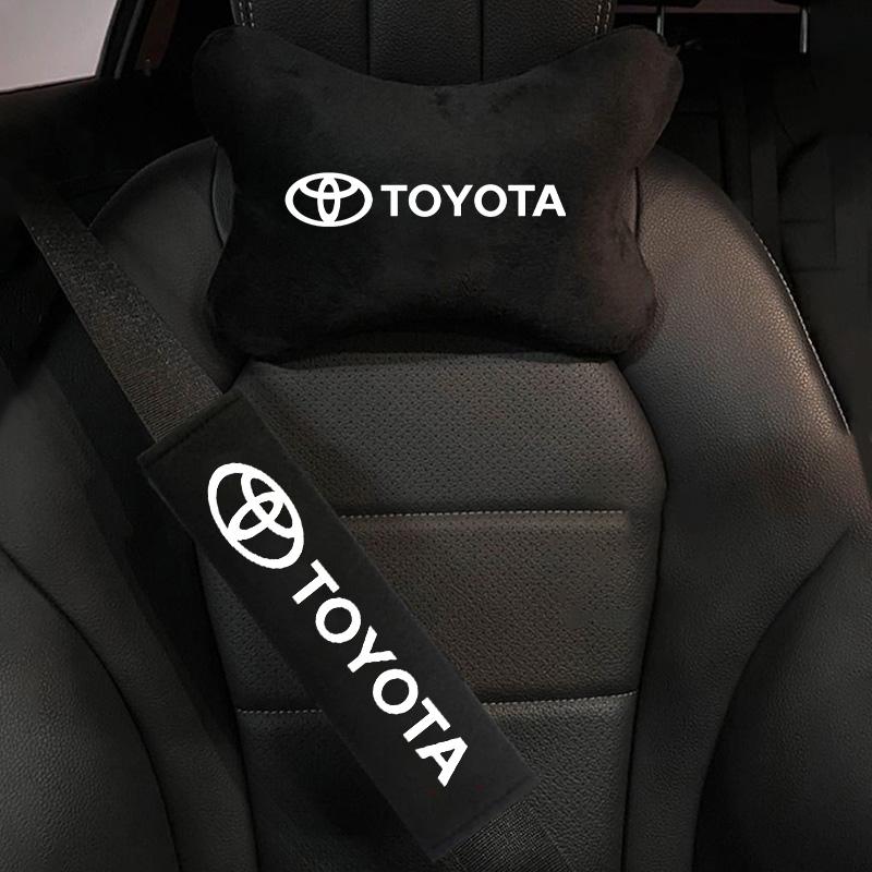 Suede Car Headrest Seat Belt Shoulder Cover Protect Strap Pad For Toyota Corolla Camry RAV4 CHR Yaris Prius Prado Auris Avensis