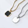 Sexless Cold Neutral Style Small Square Brand Titanium Steel Necklace Niche Personality
