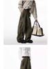 Spring 2025 Pleated Wide-Leg Denim Jeans - Dirty Dye