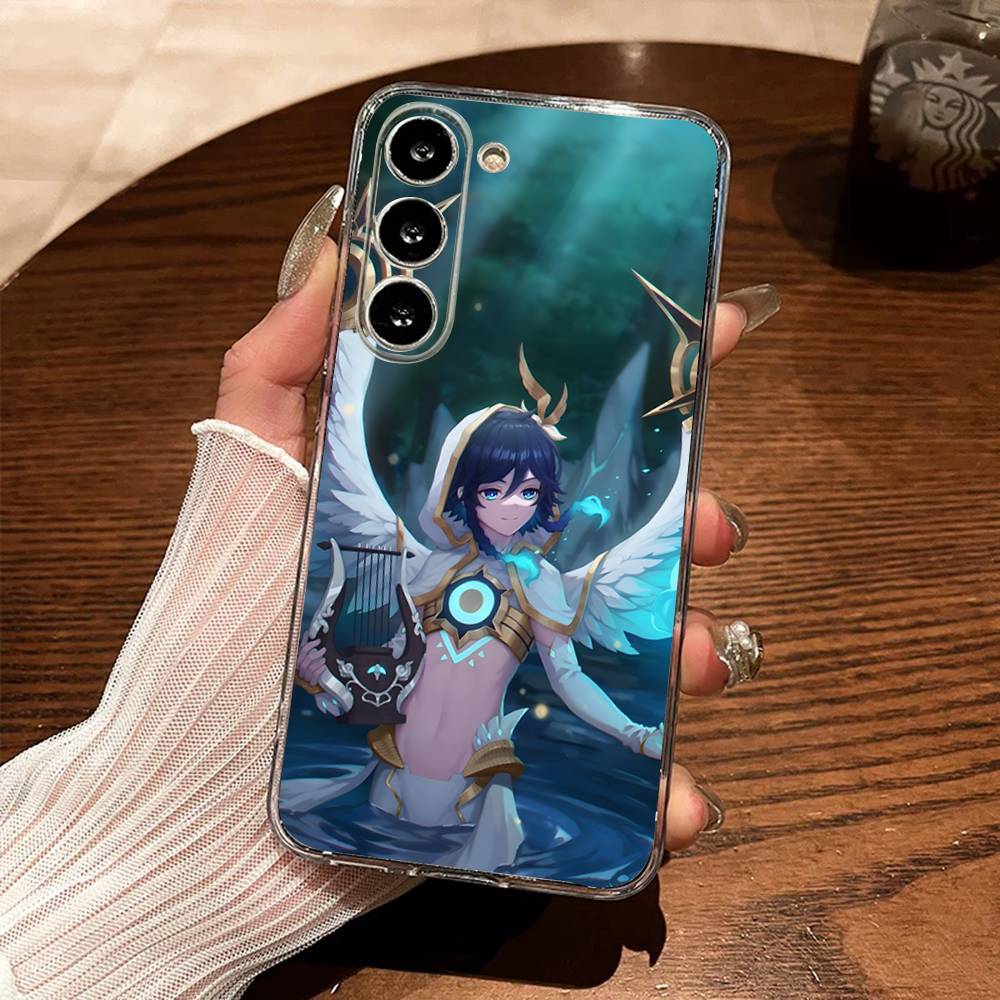 

G-Genshin Impact Venti Barbatos Phone Case For Samsung S30,23,21,22,20, FE lite,S10,9,8,7 PIus Note20ultra Soft Transparent SamsungS20ULTRA