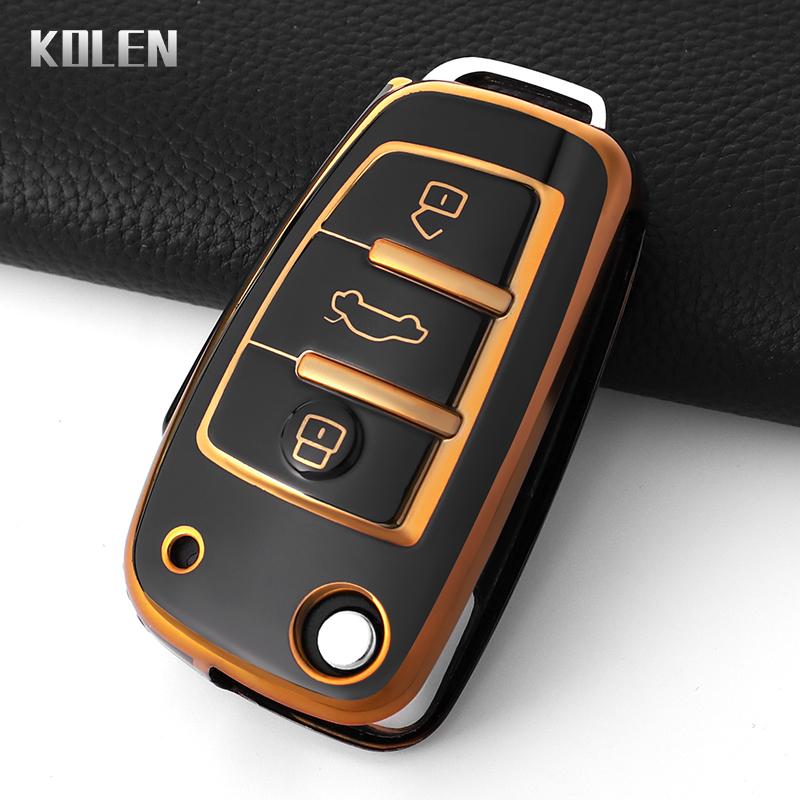 TPU Car Key Case Cover Shell Fob for  C5 C6 R8 A1 A3 A4 A5 A6 A7 Q3 Q5 Q7 S6 B6 B7 B8 8P 8V 8L TT RS RS3 S3 Sline Keychain