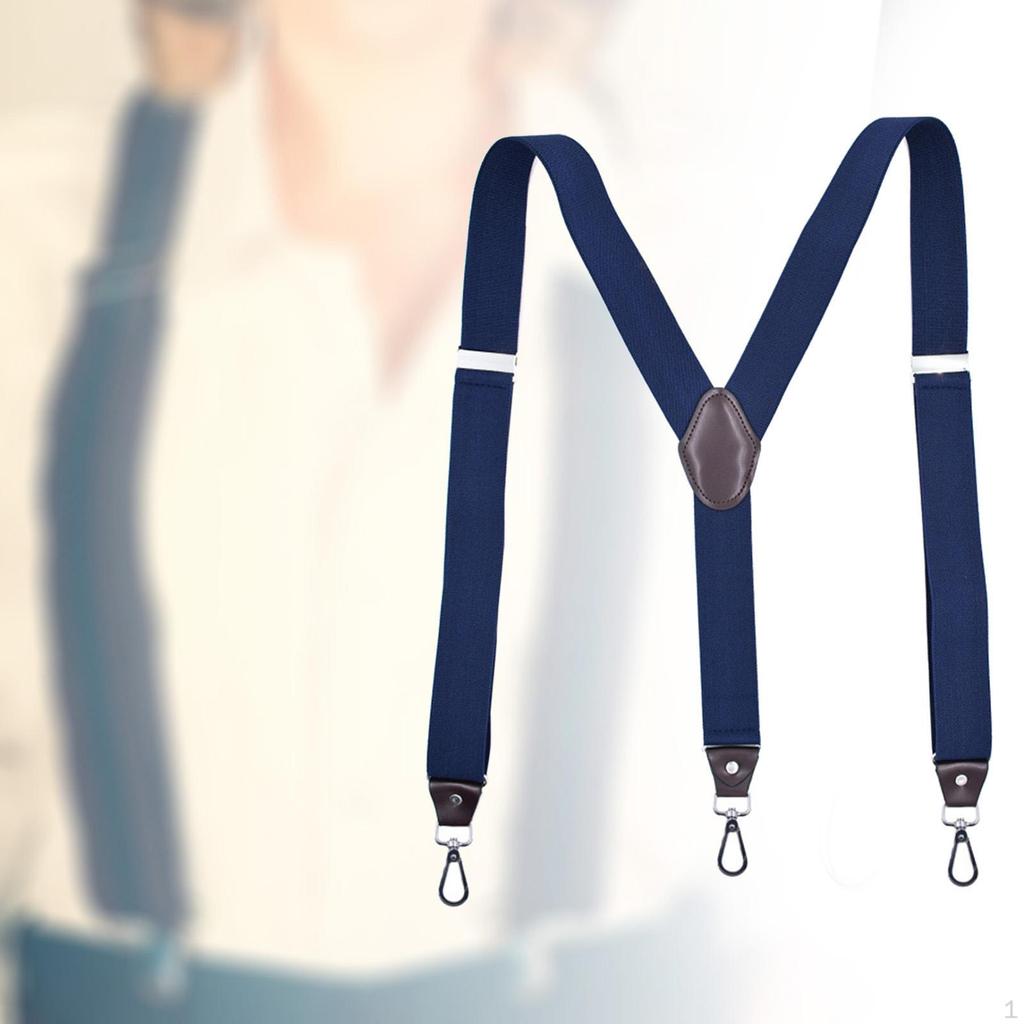 Classic Men's Suspenders with Metal Clips for Formal Wear