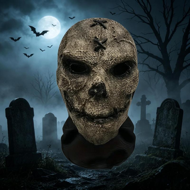 1Pcs Horror Skull Zombie Full Face Mask Breathable Mesh Headgear Cosplay Prop For Halloween Party Prank Carnival Costume