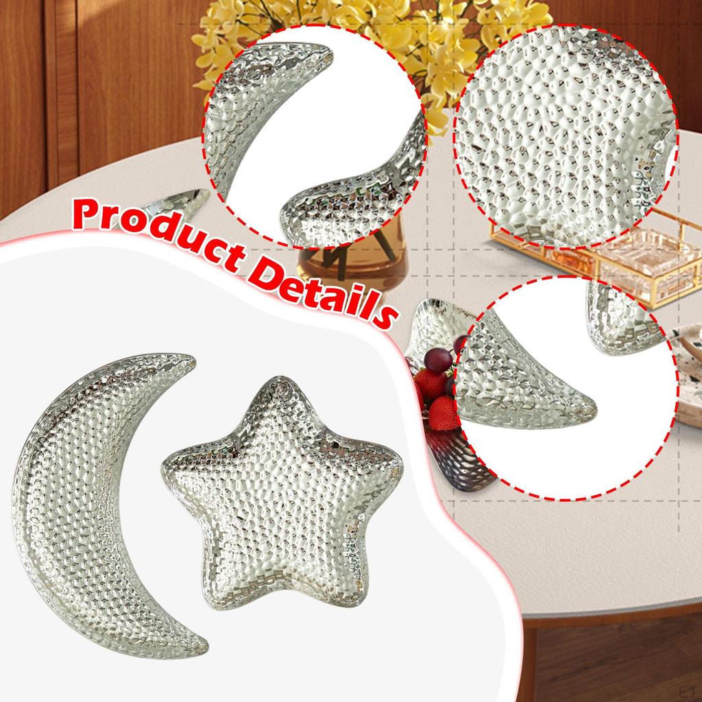 2x Dinner Plate Tray Snack Dish Decoration Sturdy Jewelry Display Dessert for Coffee Table