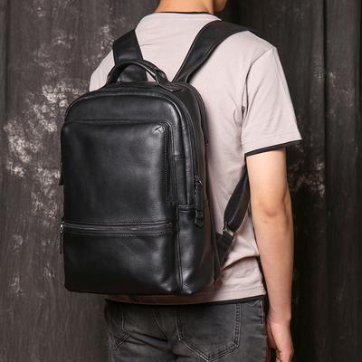 Leather Wear Trolley Case Backpack Cowhide Business Trip Backpack Large Capacity Laptop Bag Men