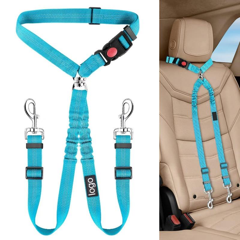 

Pet Supplies Best-selling Dog Leash One-to-two Dog Leash Pet Safety Belt Dog Leash Dog Collar 1Pcs синий