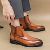Winter Handmade Men Fashion Business Leather Boots Luxury Ankle Boots Casual Office Shoes Men Original Designer Chelsea Boots