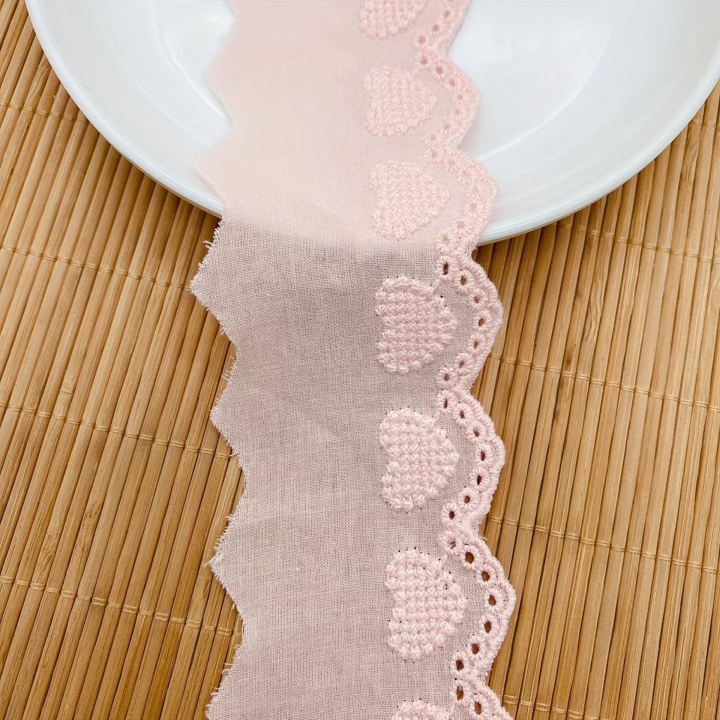 1 Yard Love Heart Full Fabric Edge Embroidery Lace Trim Handmade DIY Wedding Dress Skirt Hem Fabric