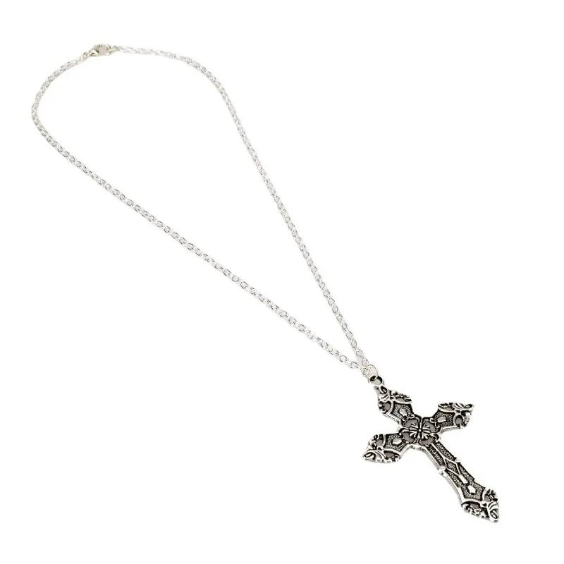 Vintage Baroque Hollow Cross Drop Dangle Earrings for Women Charm Personality Exaggerate Goth Party Jewelry Accessories Gift