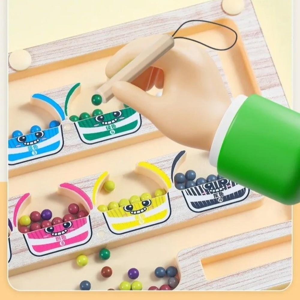 2 in 1 Color Sorting Maze Drawing Board Magnetic Number Matching Learning Maze Ball Rolling Toy Early Educational Counting
