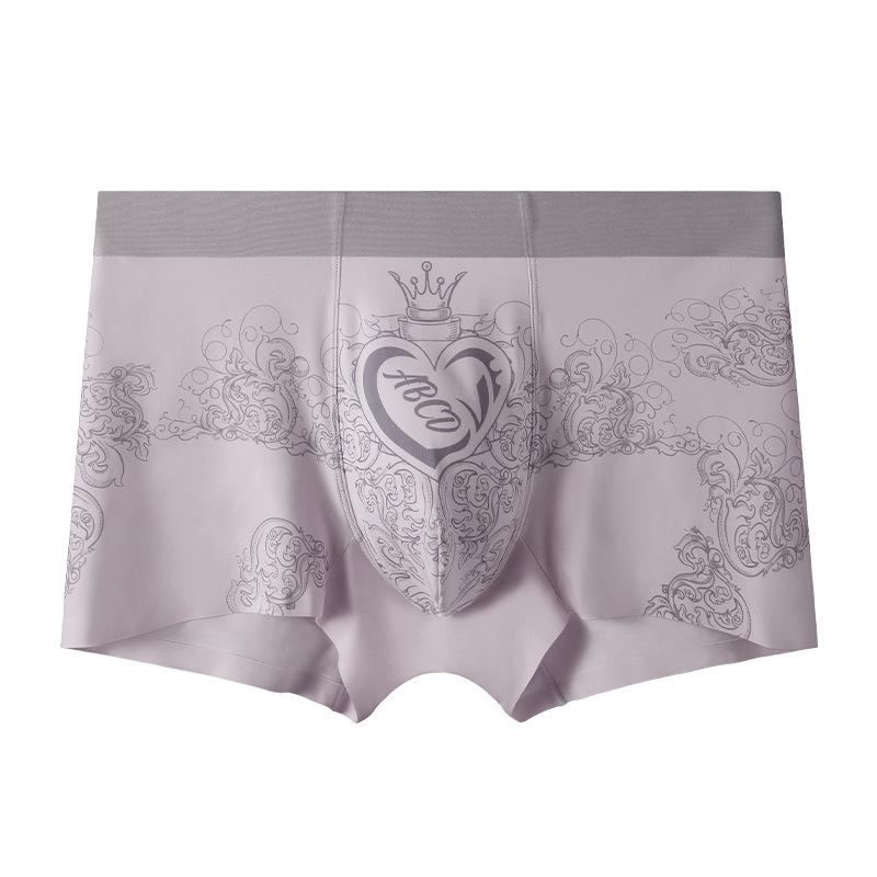 

Летнее мужское нижнее белье из ледяного шелка, трусы с плоскими углами, ультратонкое, быстросохнущее, больших размеров, с принтом 4XL