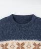 NODU Snow Nordic Snowflake Round Knit [Navy]