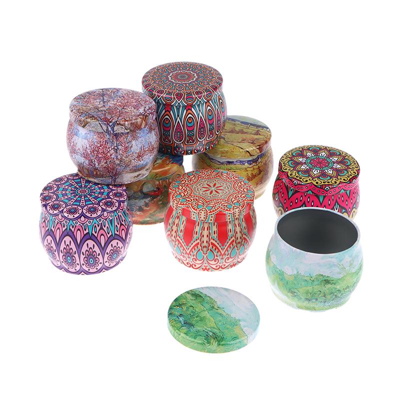 Vintage Candle Tin Can Candy Cookie Storage Box Dry Spice Storage Jar Suitable Diy Candle Cosmetic Ointment Making Christmas