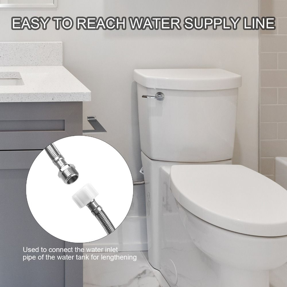 Water Toilet Tank 7/8 Male Hose Extension Toilet Supply Connector 6inch