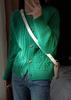 1005 wool thickened wooden button cardigan