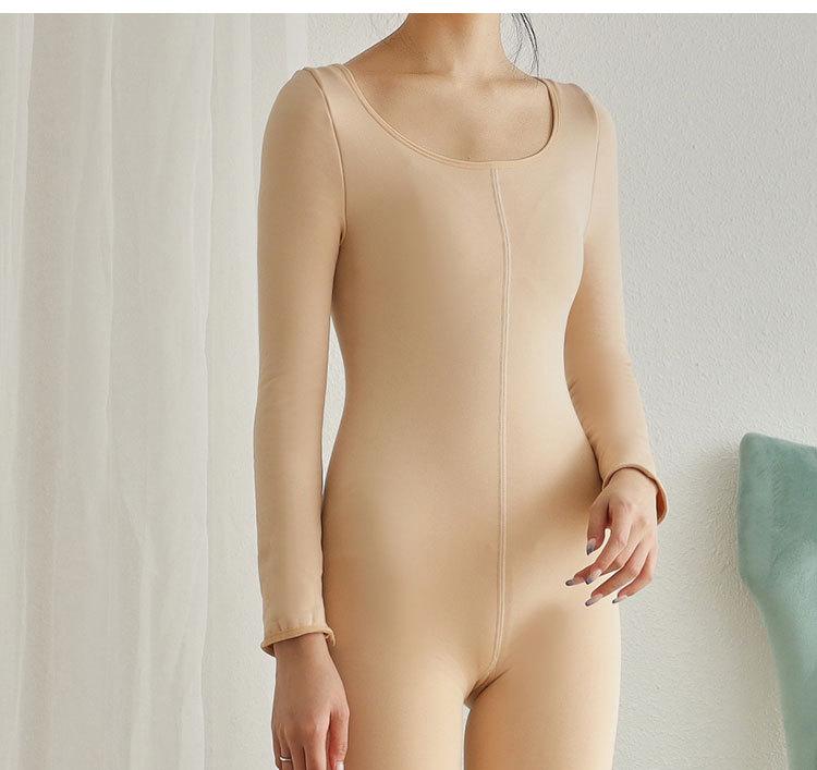 Unisex vinterjumpsuit med fleecefôr og åpen skritt, varmer hele kroppen, plussstørrelser tilgjengelige.