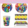 Vaisselle Non Toxique Rainbow Friends pour Fêtes et Occasions Sûres et Agréables