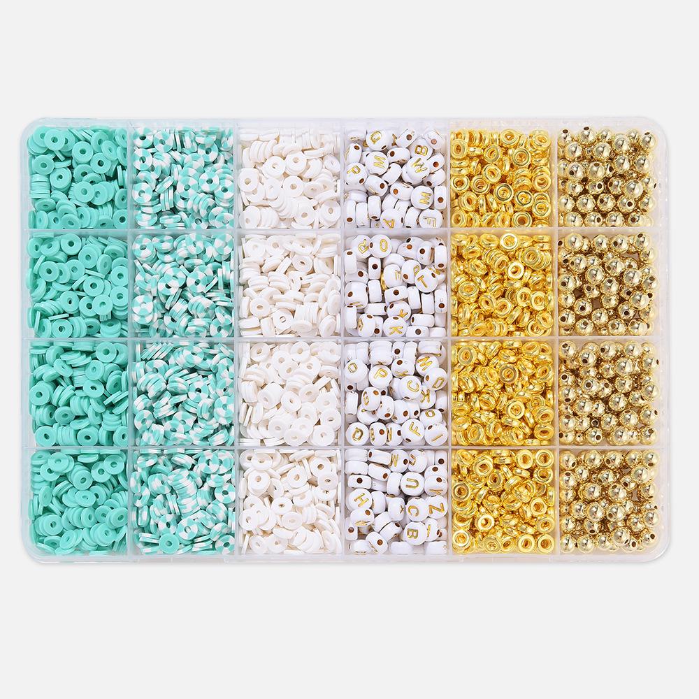 

Набір для браслета з глиняних намистин на 24 сітки: Набір намистин 3 мм 23 кольорів для виготовлення ювелірних виробів своїми руками