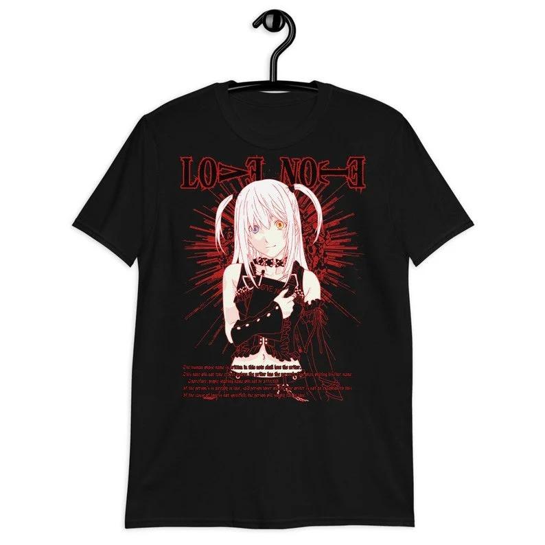 2026 Summer Popular Anime Death Note Oversized TShirt Misa Aunisexe Gothic Skull Heart Art Print Casual Tee For Unisex Unisex