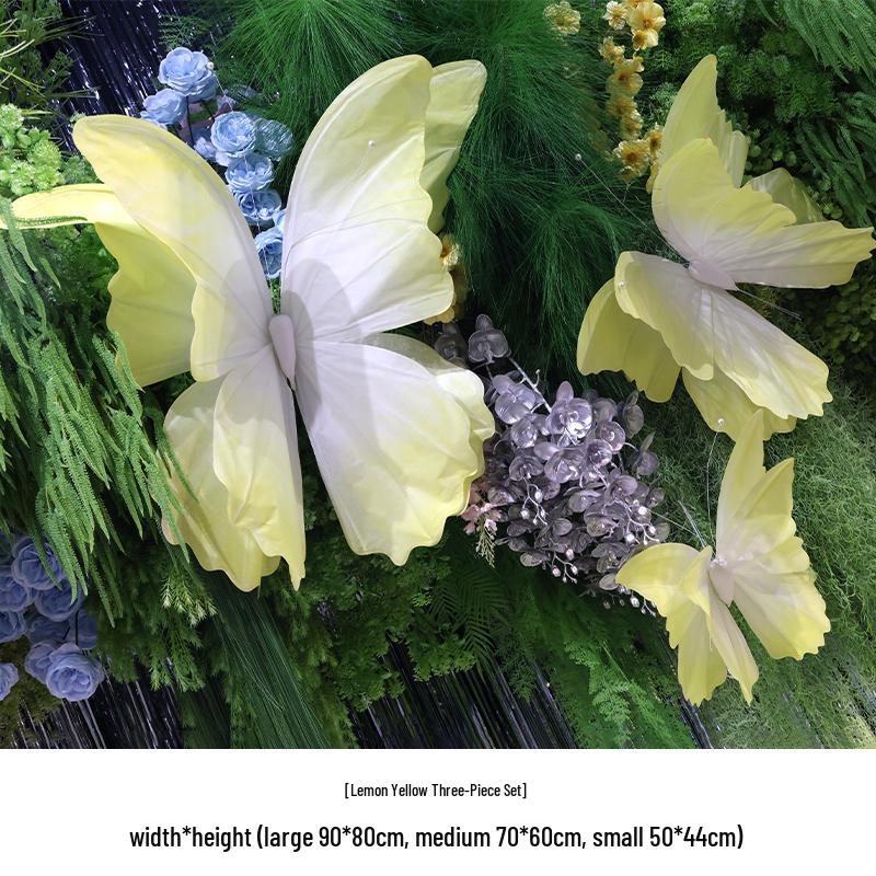3D Painted Butterfly Wedding Backdrop with Scenery and Props for Photography and Décor