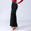 Latin Dance Pants Modern Dance Women High Waist Ruffle Wide Pants Ballroom Tango Samba Trousers Performance Practice Costume