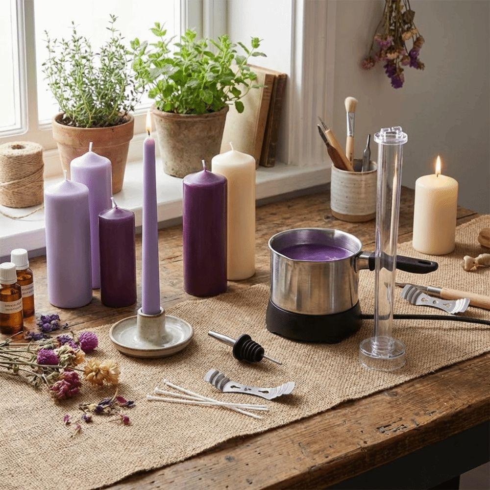 Plastic Long Pole Candle Mold Handmade DIY Craft Taper Candle Mold Transparent with Base DIY Candle Mould Valentine's Day