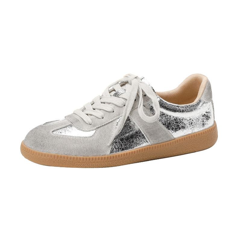 

Новые универсальные повседневные классические туфли на плоской подошве с круглым носком, тонкие одинарные туфли 40 серебряный