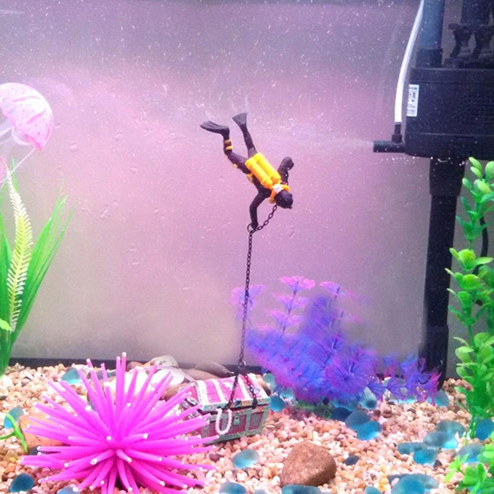 Treasure Hunter Diver Pneumatic Ornament Aquarium Decoration Fish Tank Decor Air Pump Connecting