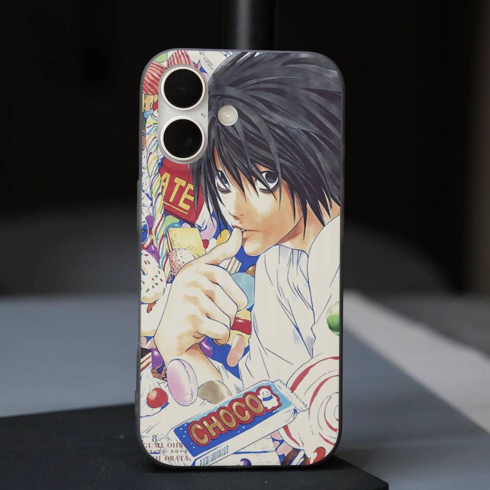 Japan Anime Death Note For IPhone 16 15 11 12 13 14 17 Pro Max PLUS Pro Soft Corrugated Silicone Back Phone Case