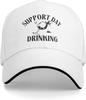 Support Day Drinking Funny Wine Glass Graphic Polyester Trucker Cap for Adults