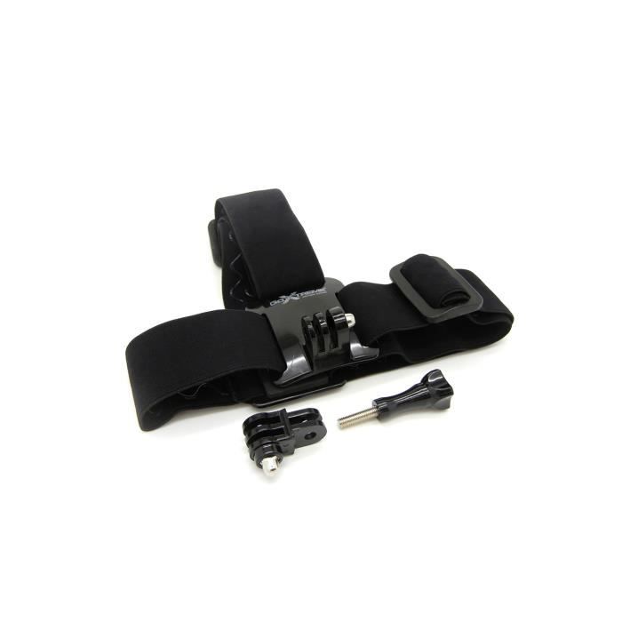 Support de sangle de tête - GoXtreme - Head-Strap-Mount - Réglable - Compatible avec caméras d'action - Noir
