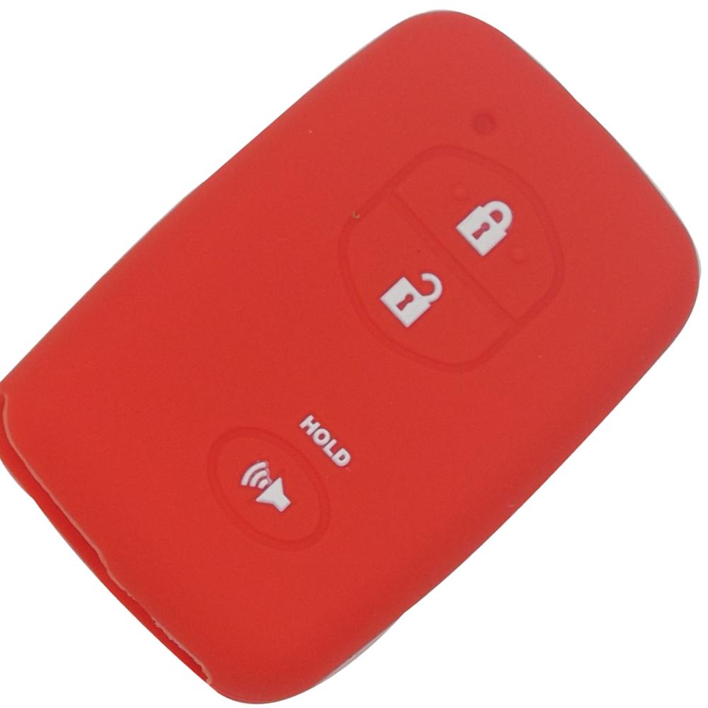 

jingyuqin 3 BTNS автомобильный стайлинг силиконовый чехол для дистанционного откидного ключа автомобиля для Toyota Land Cruiser Camry Highlander Crown Prado Prius красный