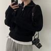 Womens Vintage Cable Knit Sweater Loose Fit High Neck Long Sleeve Winter Top