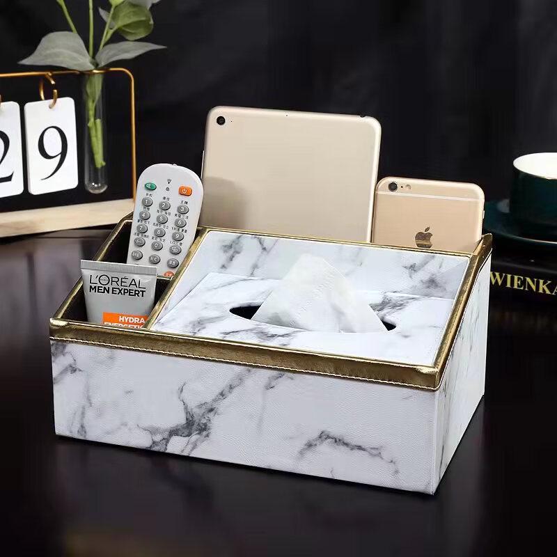 Leather Marble Pattern Tissue Box