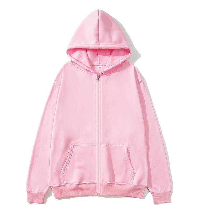 Felpa Unisex con Cappuccio e Zip Oversize Casual Pullover Leggera Misto Cotone Manica Lunga