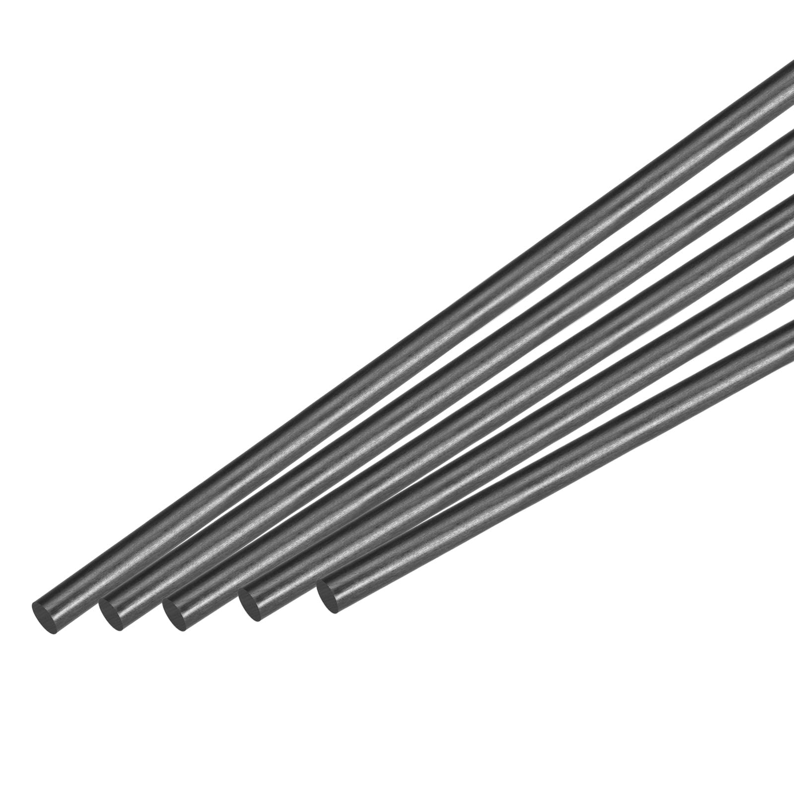 

uxcell Набір з 5 стрижнів з вуглеволокна 8 мм x 500 мм Інструмент для DIY для радіокерованого літака Трубка крила Квадрокоптер Рука чорний