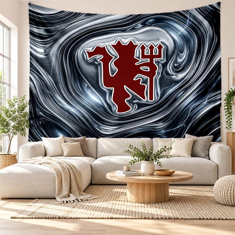 Manchester United Wall Tapestry, Soft Fabric Wall Hanging, Decorative Backdrop For Bedroom Home Wall Art