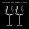 2 Pcs Wine Glasses Crystal Transparent Hand Blown Lead-Free Glass Drinking Cup Good Gift Idea for Wedding Anniversary Fathers Day Wine Tast
